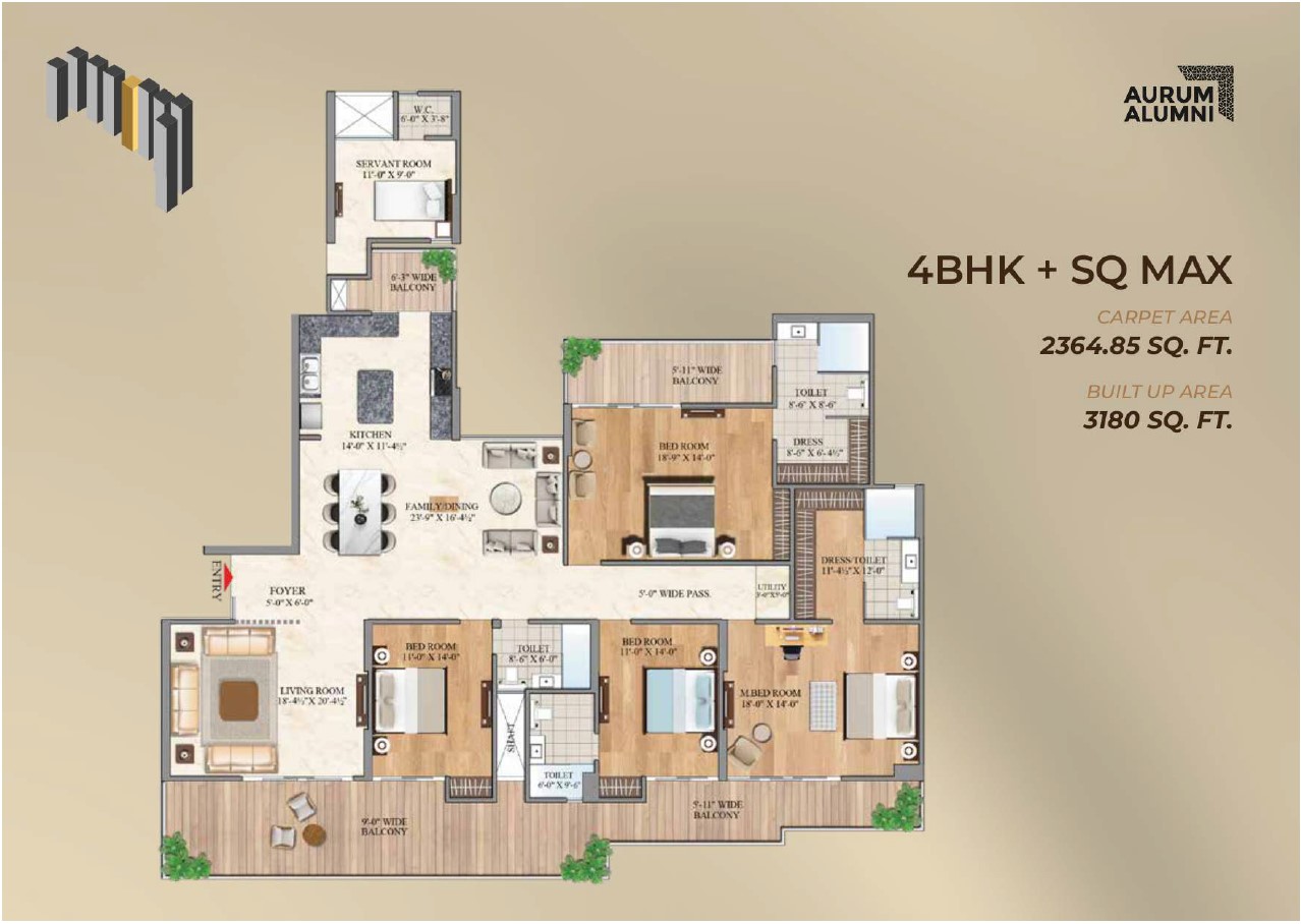4 BHK + Ser. - 4215 Sq.Ft
